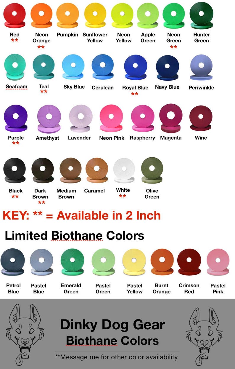 PLAIN 1.5” Double Layered Biothane ® Dog Collar - Etsy