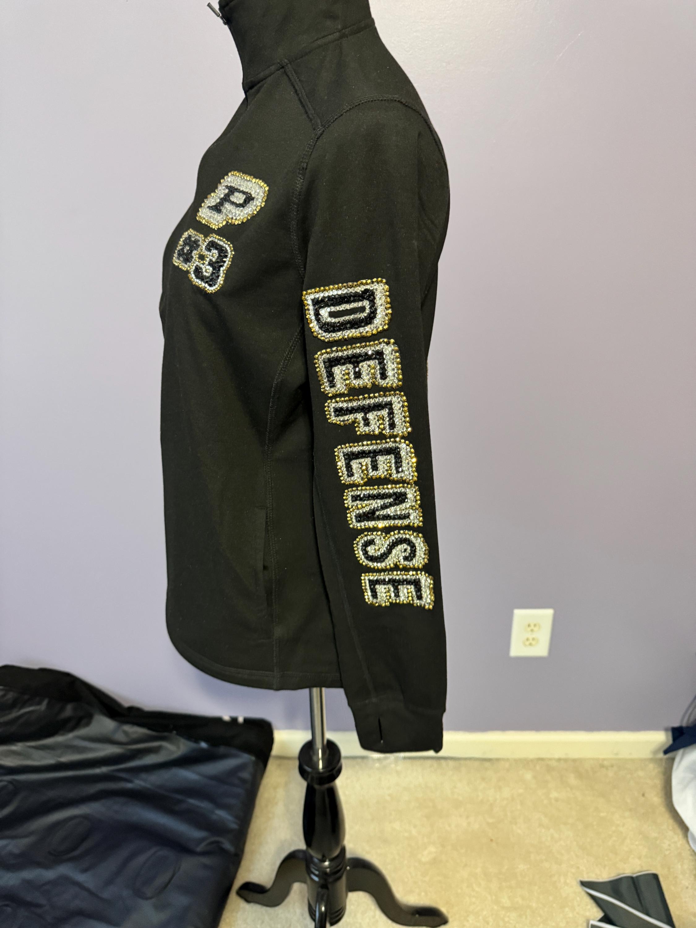 Rhinestoned Custom Quarter-zip Jacket - Etsy
