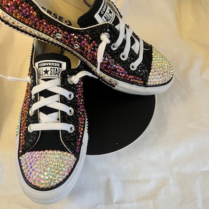 Rhinestone black converse outlet
