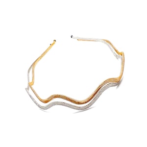 Serre-tête vague minimaliste : serre-tête fin en métal, accessoire pour cheveux moderne