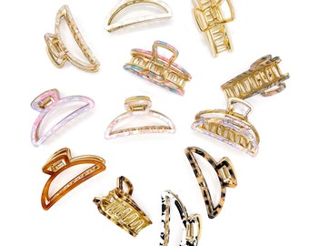 Fermaglio per capelli in tartaruga • Acetato di cellulosa con chiusura in oro 18 carati