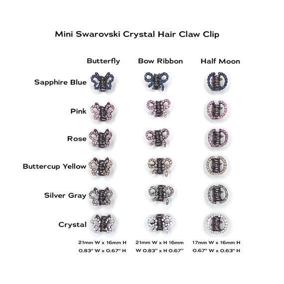 Swarovski Crystal Mini Hair Claw Clip: Vintage Style  display picture 2