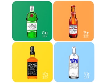 Periodic Table Alcohol Coasters | Etsy