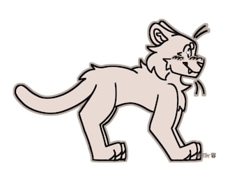 Feral Feline Fullbody Base - Adoptables Cat Furry Fursona Ref P2U PNG PSD Fursuit