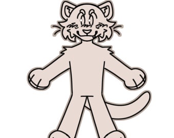 Feline Fullbody Base - Adoptables Cat Furry Fursona Ref P2U PNG PSD Fursuit