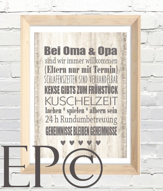 OMA & OPA. Poster 21x305cm Etsy