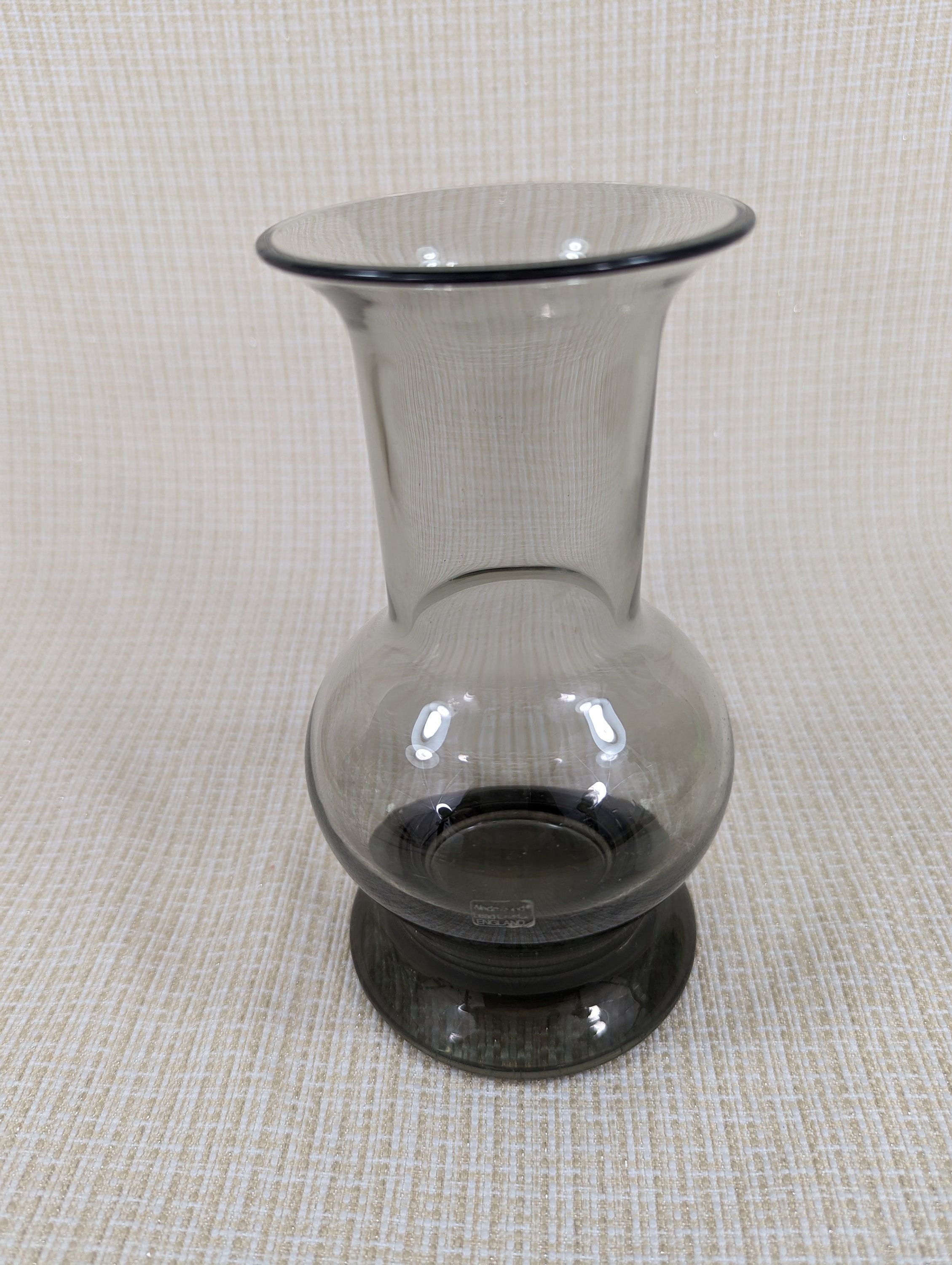 Wedgwood Lead Crystal Midnight Grey Ming Vase Designed by Etsy