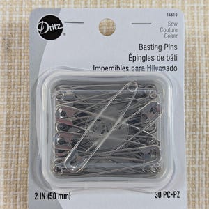 Dritz Basting Pins: Nickel-Plated Steel, Rust Resistant (30 pc)