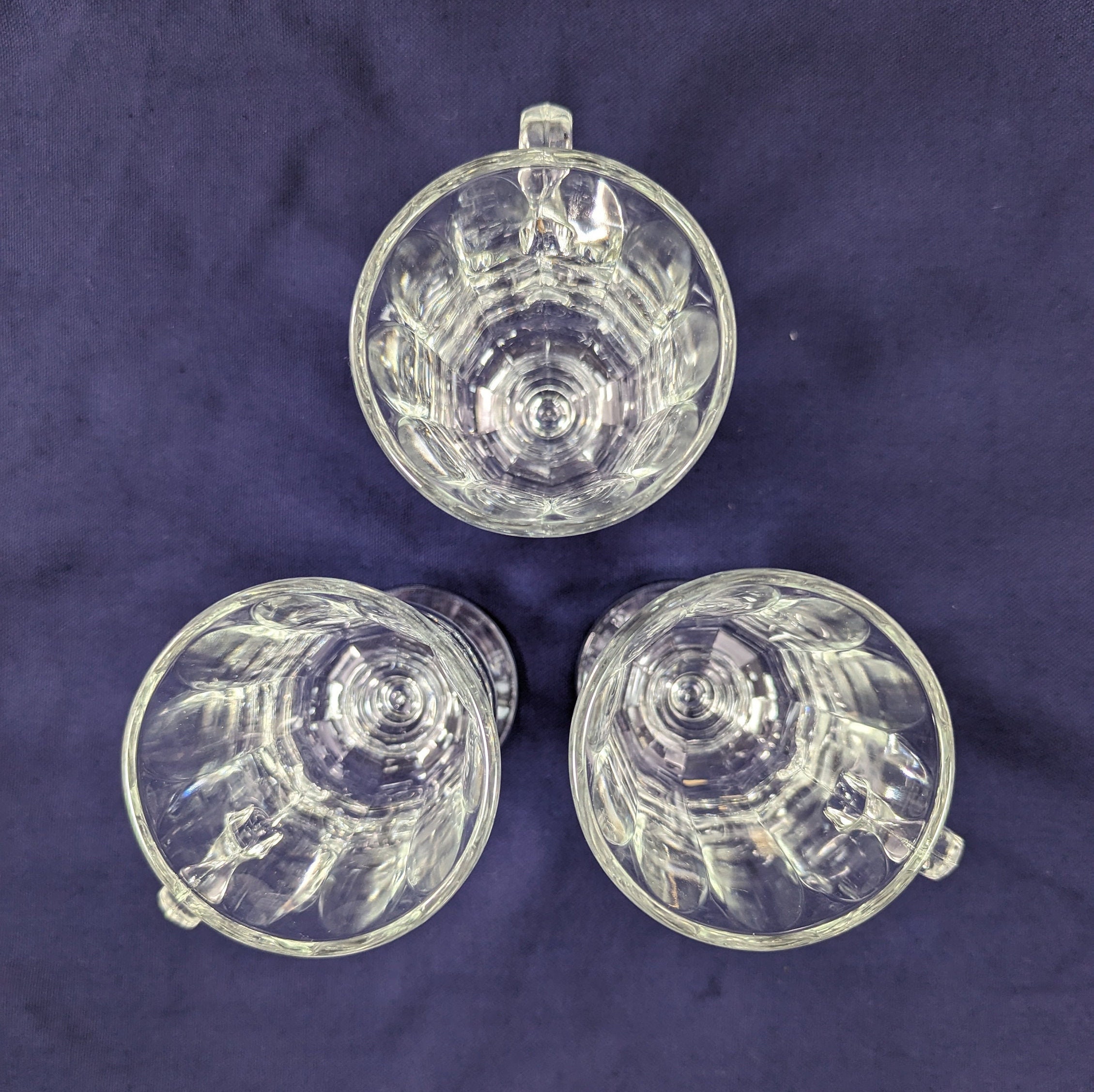 Vintage Libbey Milan Irish Coffee Mugs, Paneled Glasses, With Wafer