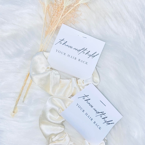 Champagne Ivory Hair Scrunchie | Bridesmaid Gifts | Maid of Honour Gift Bridesmaid Proposal Bridal Party To Have And To Hold Your Hair Back