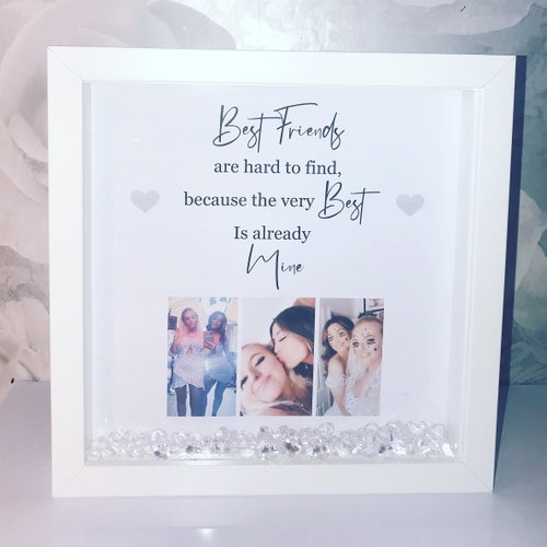 Personalised Art Best Friend Deep Photo Box Frame Gift Unique Etsy UK