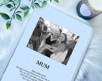 Personalised Mother Mum Definition Print & Framed | Gift for Mum | Noun Print | Gift for Mum Wall Art