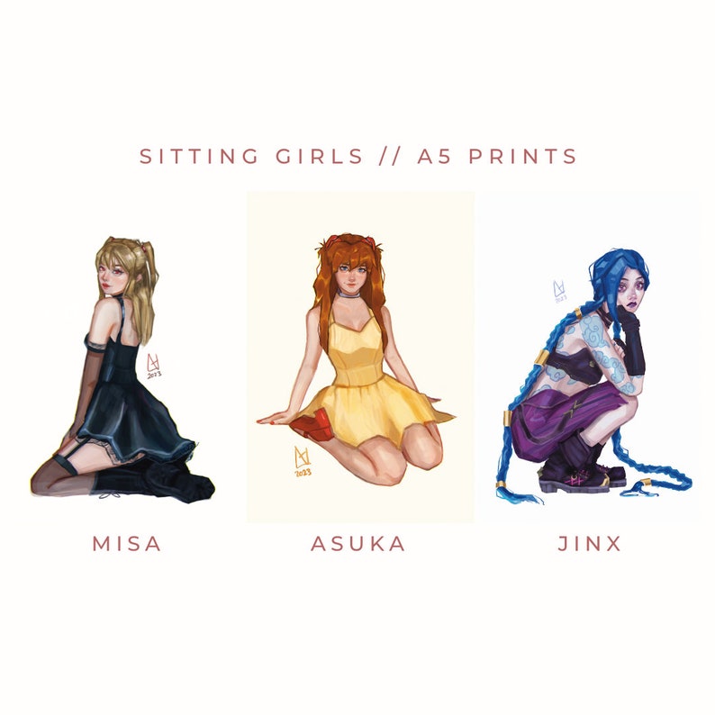 SITTING GIRLS // A5 PRINTS image 6