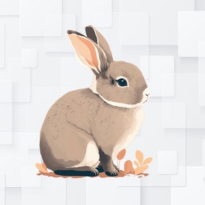 Cute Rabbit Bunny PNG Clipart Sublimation Design Transparent Background Digital Download