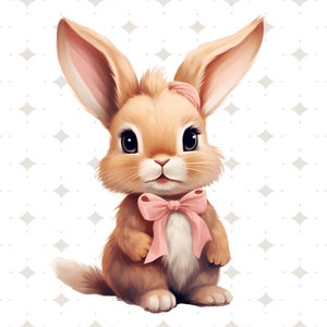Cute Bunny PNG Clipart Sublimation Design Transparent Background Digital Download