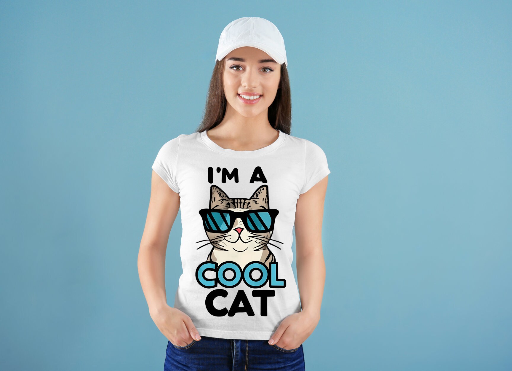 I'm a Cool Cat With Sunglasses PNG Clipart Sublimation T-shirt Design ...