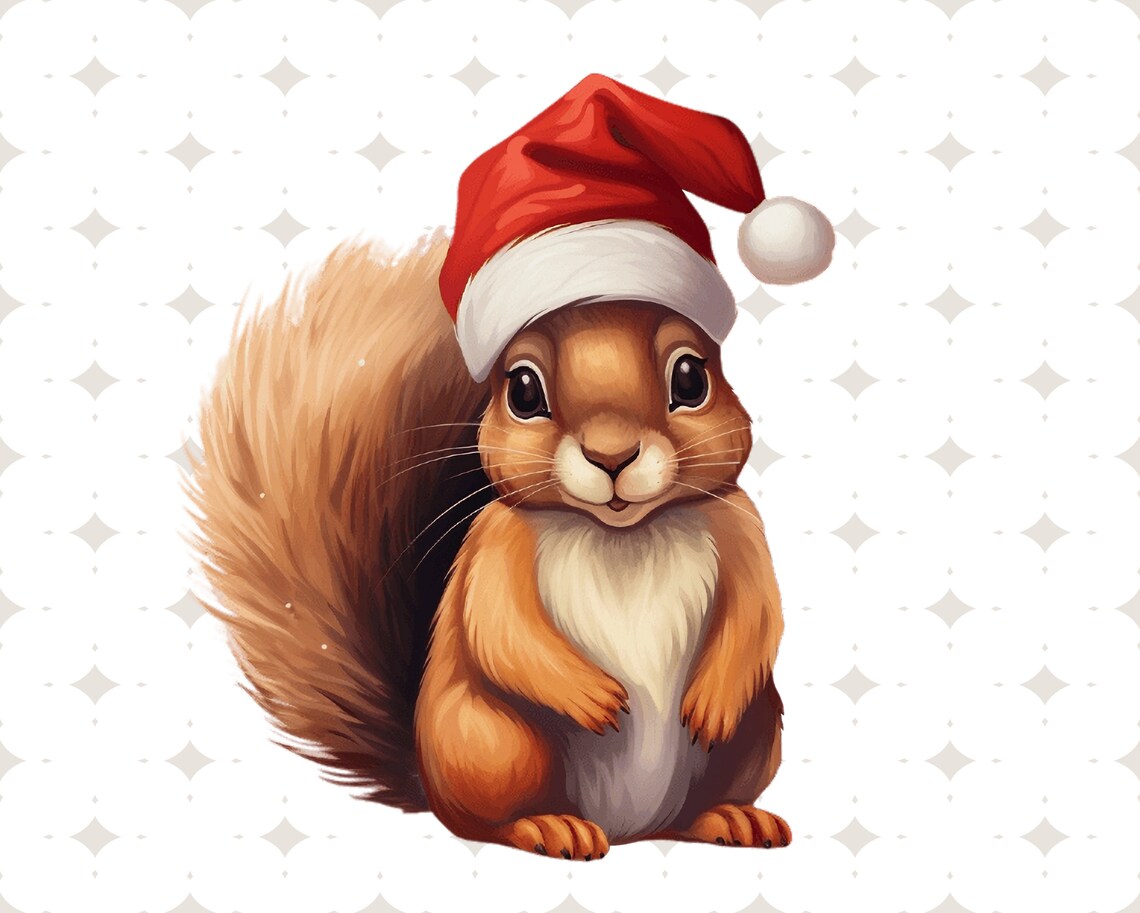 Christmas Squirrel PNG Clipart Sublimation Design Transparent ...