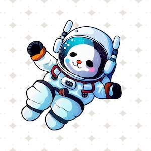 Lindo astronauta PNG Clipart diseño fondo transparente descarga Digital