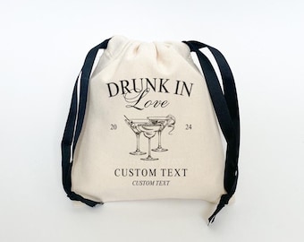 Drunk In Love Party Favor Bag, Personalized Bachelorette Party Gift Bags, Wedding Favors