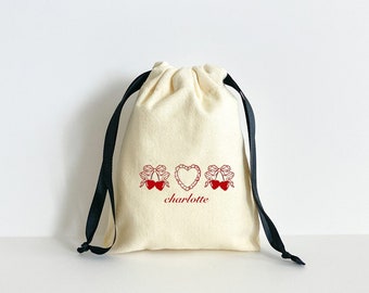 Cherry Hearts Coquette Party Favor Bags, Valentine's Day Gift, Valentine's Day Party Favor Bags for Galentine's Day, Bachelorette Party