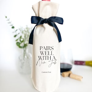 Pairs Well With a New Job Wine Bag, New Job Gift for Her or Him, Change Jobs Gift, New Job Congratulations