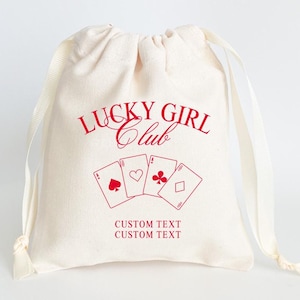 Lucky Girl Club Party Geschenktüten, Vegas Bachelorette Party Geschenktüten, Kasinonacht-Themenparty