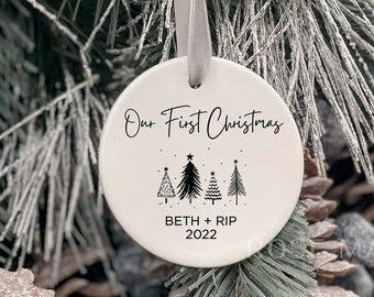 Our First Christmas Ornament, Personalized Couple Christmas Ornament, Newlywed Christmas Ornament Personalized
