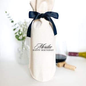 Personalized Happy Birthday Wine Gift Bag, Happy Birthday Gift Bag for Wine Lovers, Custom Wine Gift Bag
