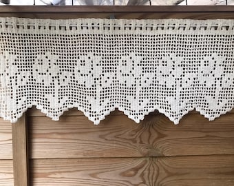 Ethnic Design Linen Crochet Curtain