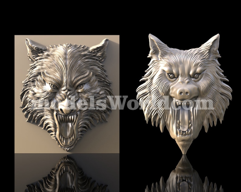9 3D STL New Wolfs Panel Models For CNC Router Carving Machine Artcam aspire