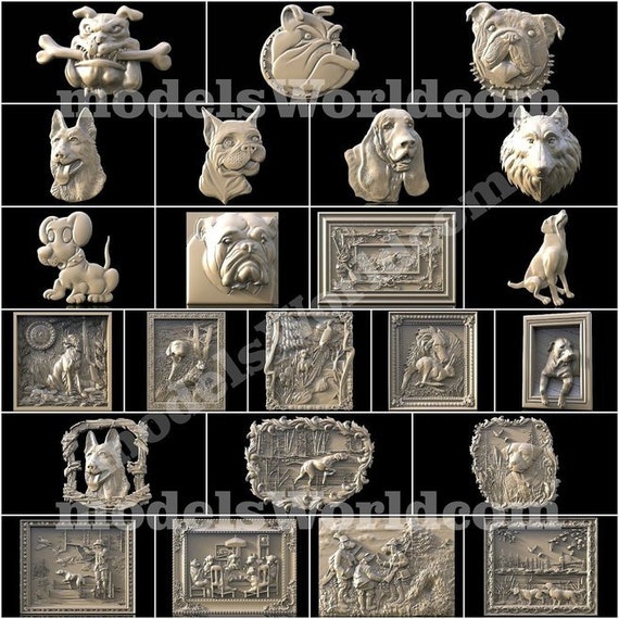 11 3D STL Models Bear Panels for CNC Router Carving Machine Artcam aspire Cut3D