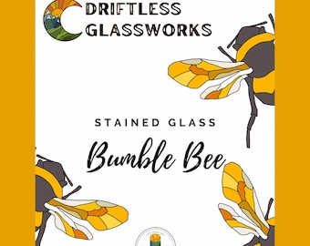 Stained Glass Digital Download Bumble Bee Pattern