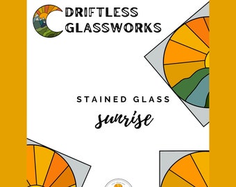Stained Glass Digital Download Sunrise Circle Pattern