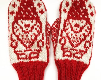 Modèle de tricot à deux brins : Modèle de mitaines Gnome Fair Isle Two Stranded, modèle de téléchargement numérique