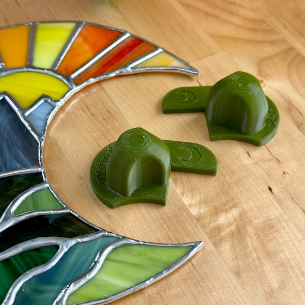 Grinder Cookie Puck Stained Glass 90 Degree Finger Saver Puck Set