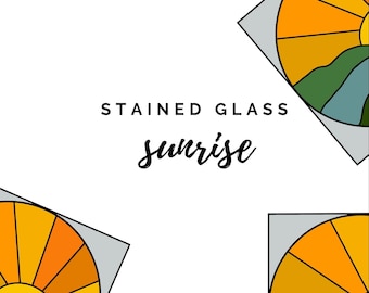 Stained Glass Digital Download Sunrise Circle Pattern