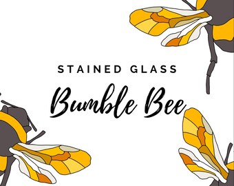 Stained Glass Digital Download Bumble Bee Pattern