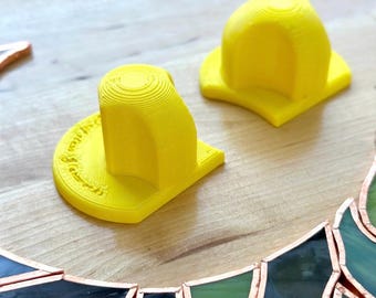 Grinder Cookie Puck Stained Glass Original Yellow, Finger Saver Puck Set