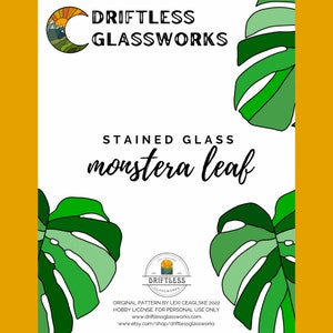 Stained Glass Digital Pattern: Monstera Leaf