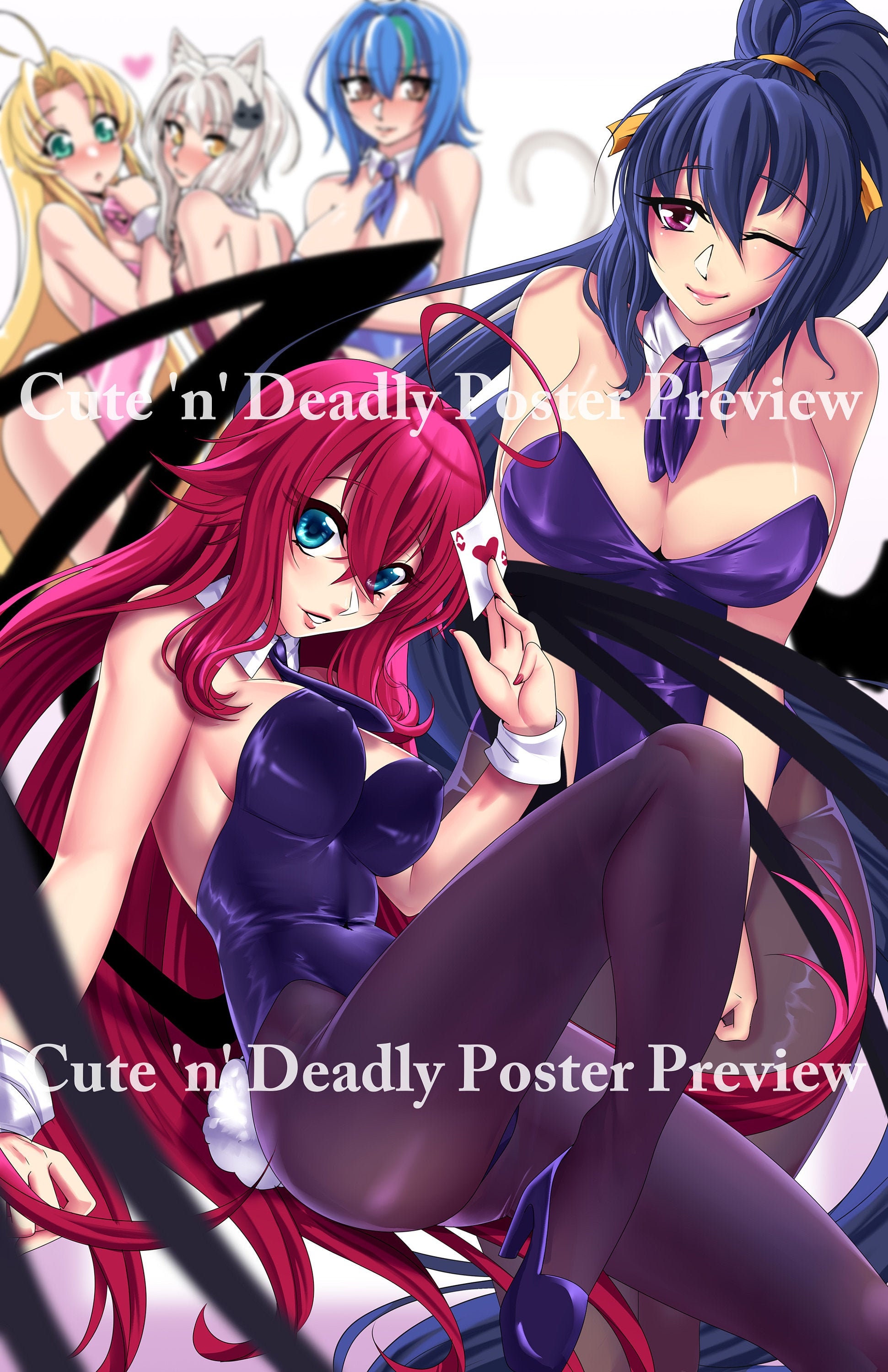 HIGHSCHOOL D X D Visual Collection Art Set Book w/Bath Poster