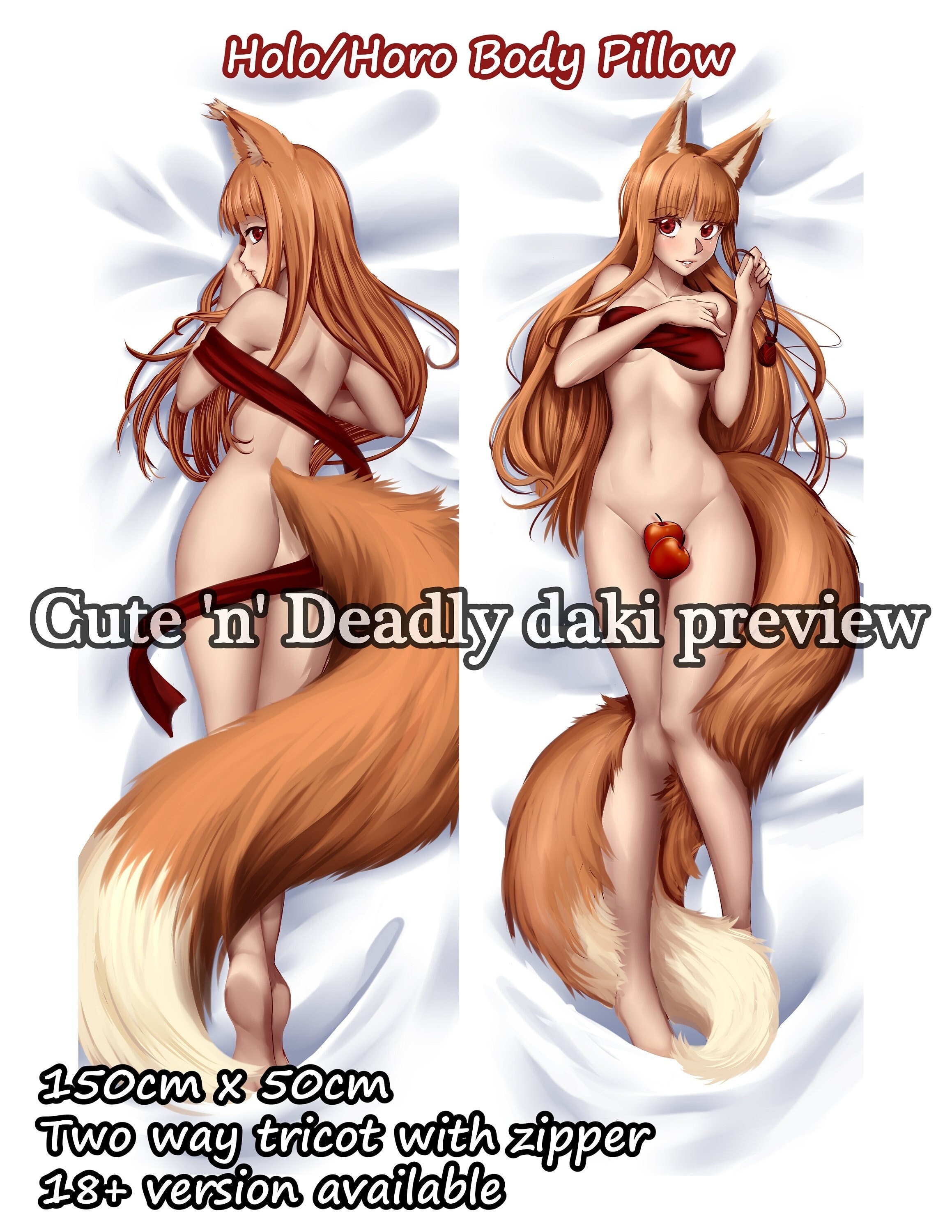 Holo Spice and Wolf Anime Body Pillow Fox Girl Wolf Dakimakura - Etsy Norway