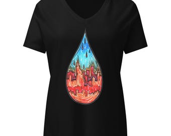 Drop City Women’s relaxed v-neck t-shirt