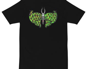 Gothic Moth Skull T-Shirt premium heavyweight tee