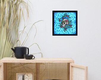 skull and flower Poster