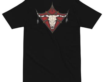 long horn skull premium heavyweight tee
