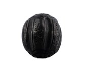 An Antique Japanese Meiji Era Bronze Nut Form Decorated Ojime Bead