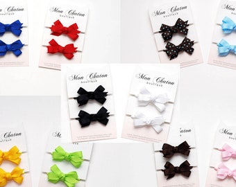 Set of 2 Bow Hair Ties, Pigtail Bow Ties, Pigtail Set of Bow Ties, Elastic Hair Ties, Hair Bands