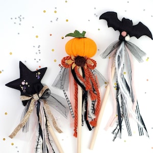 Halloween Wand, Halloween Magic Witch Wand, Pumpkin Wand, Halloween Bat Wand