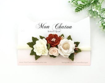 Felt Floral Headband, Floral Crown, Felt Flower Headband