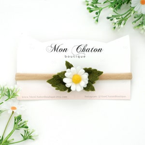 Mini Daisy Flower Headband, Baby Girl Headband, Daisy Flower Hair Clip